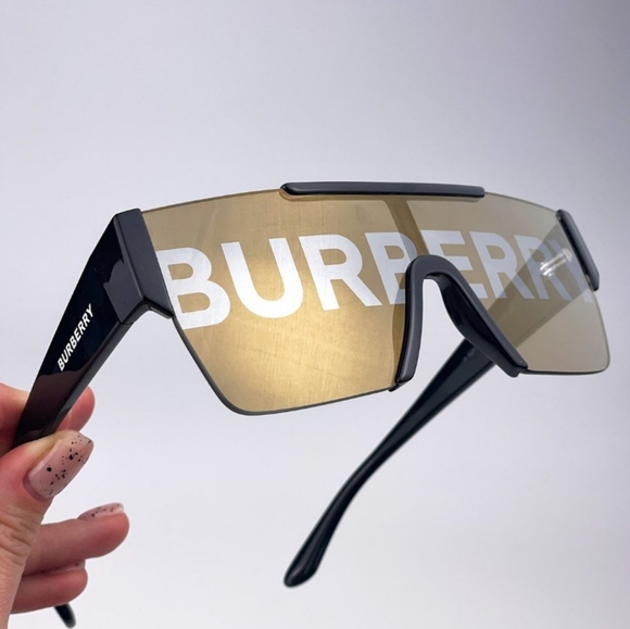 Burberry Mens Shield Brown/Black Sunglasses - Picture 2 of 9